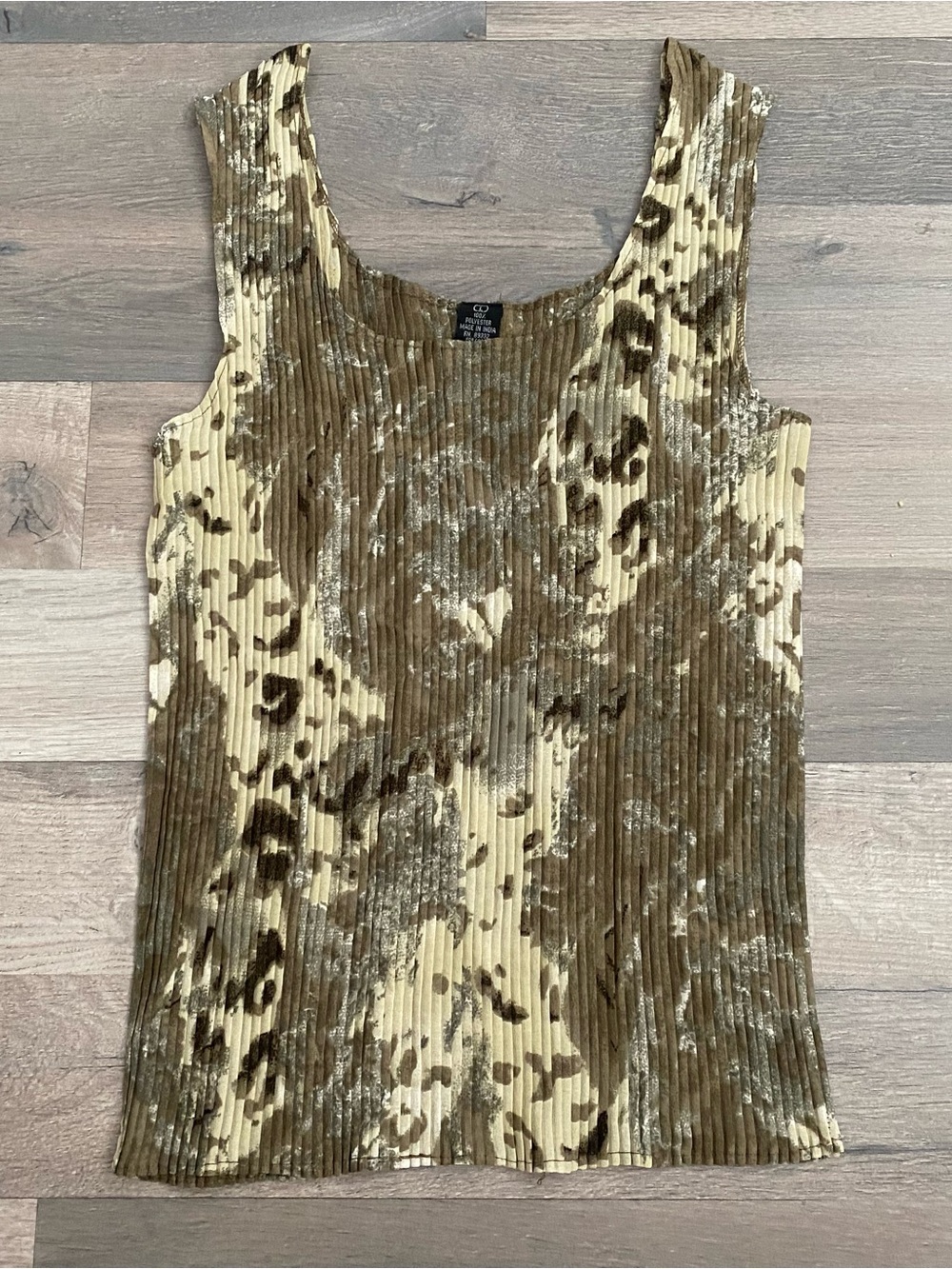 Vintage Y2K Leopard Cheetah Animal Print Stretch Accordion Tank Top